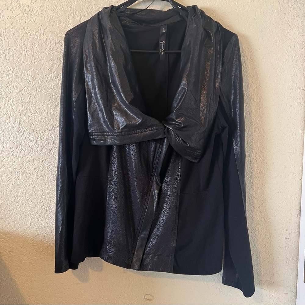 Jessica Simpson Long Sleeve Jacket Shirt Faux Leather